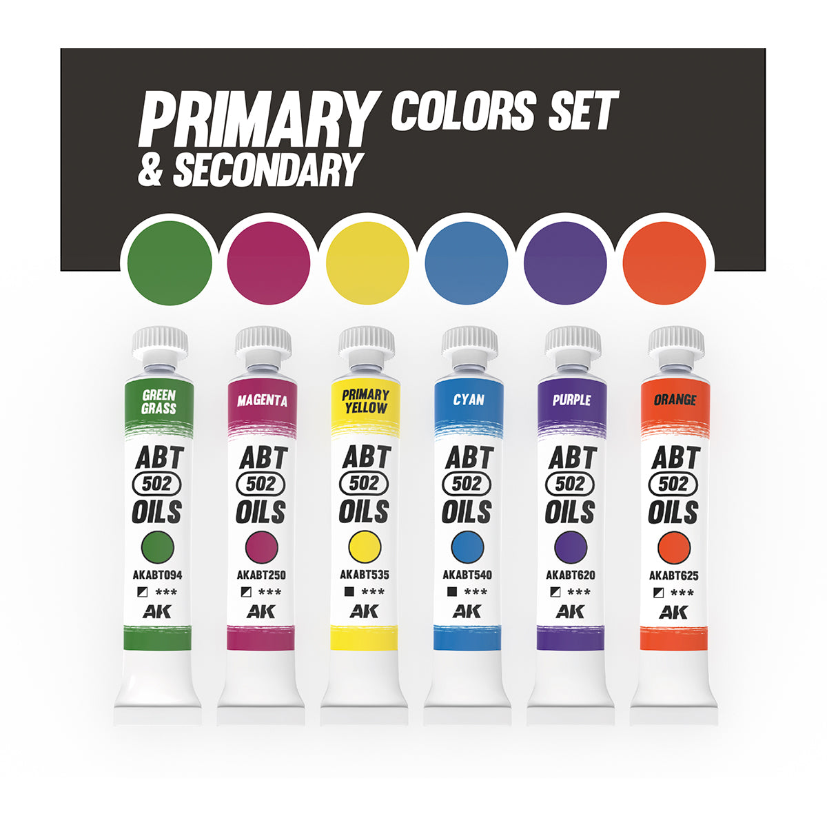 Abteilung 502 Oil Paints - Primary & Secondary Colors Set - Loaded Dice