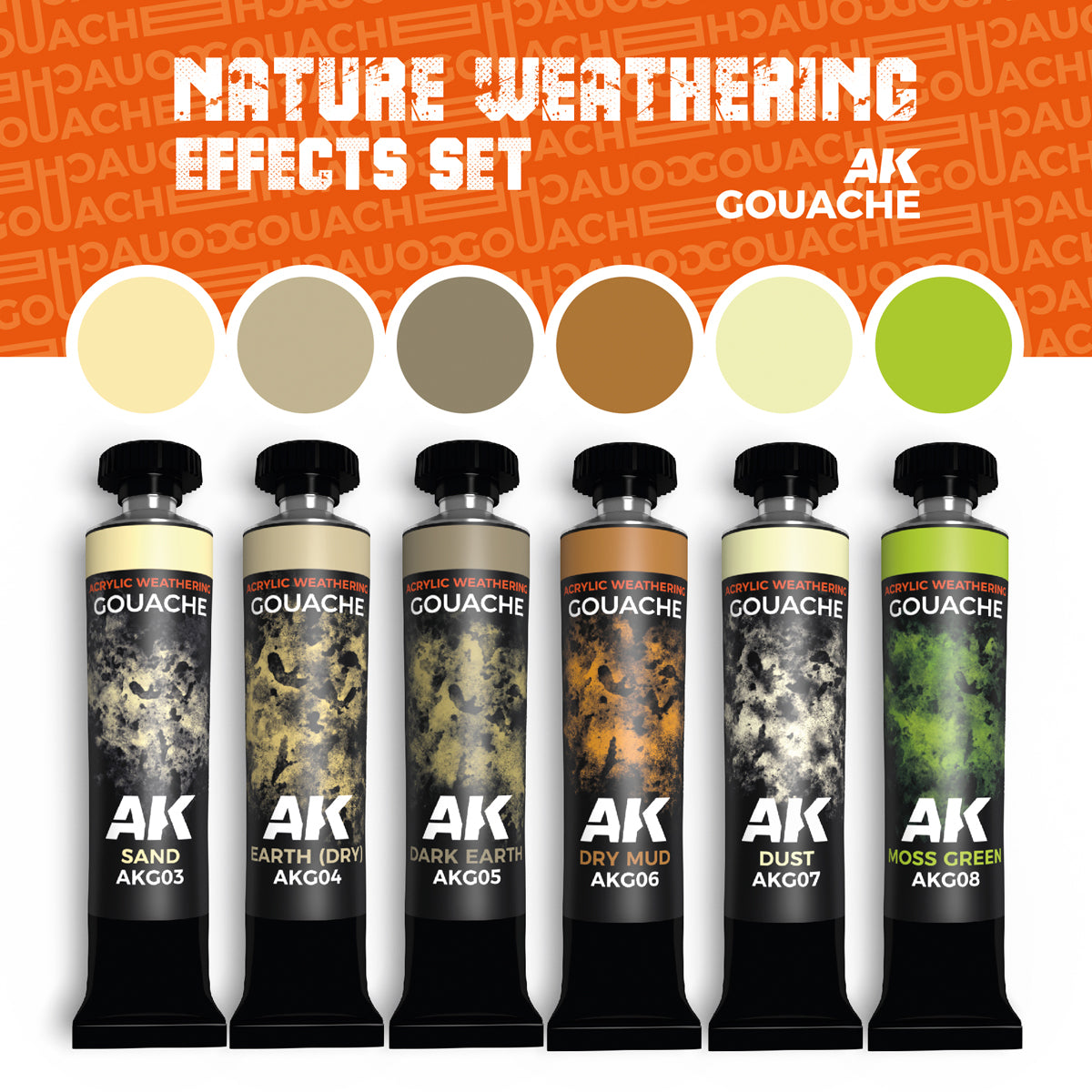 AK Interactive Gouaches Nature Weathering Effects Set (AKG26) - Loaded Dice
