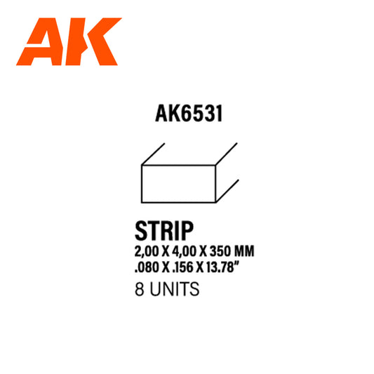 AK Interactive - Strips 2.00 x 4.00 x 350mm - Styrene Strip - Loaded Dice