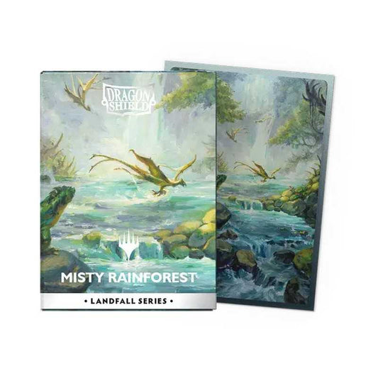 Dragon Shield Magic: The Gathering Matte Dual Art Sleeves: Landfall Series - Misty Rainforest (100ct.) - Loaded Dice