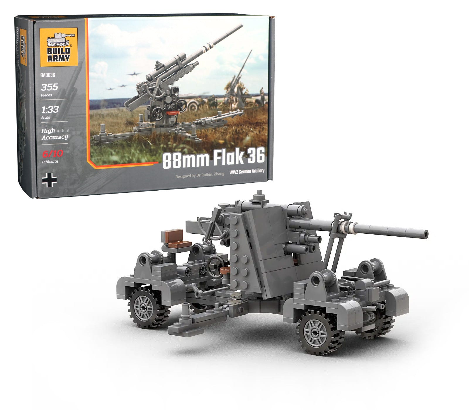 Buildarmy 1:33 88mm Flak 36 Artillery - B0036