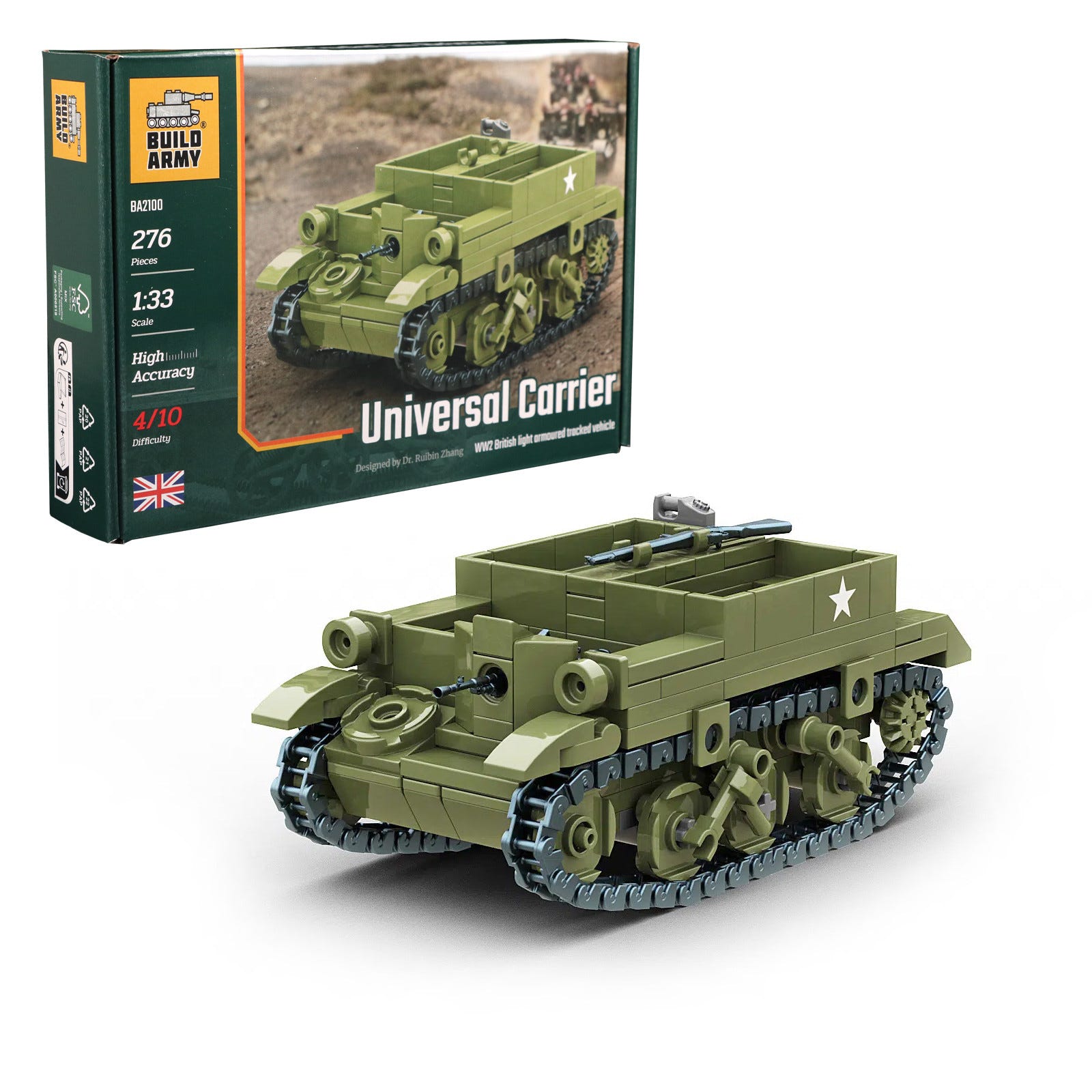 Buildarmy 1:33 Universal Carrier Armoured Tracked Vehicle - B2100