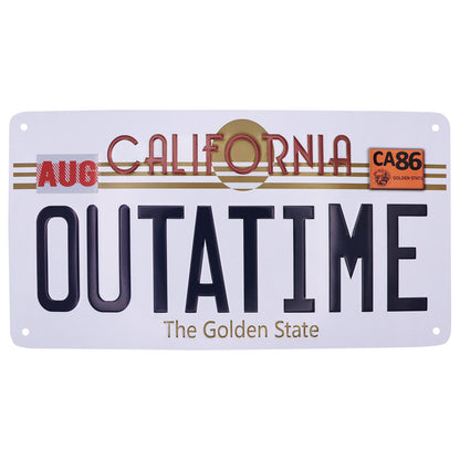 Back To The Future Replica Number Plate Tin Sign - Loaded Dice