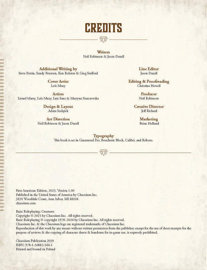 Basic Roleplaying: Creatures