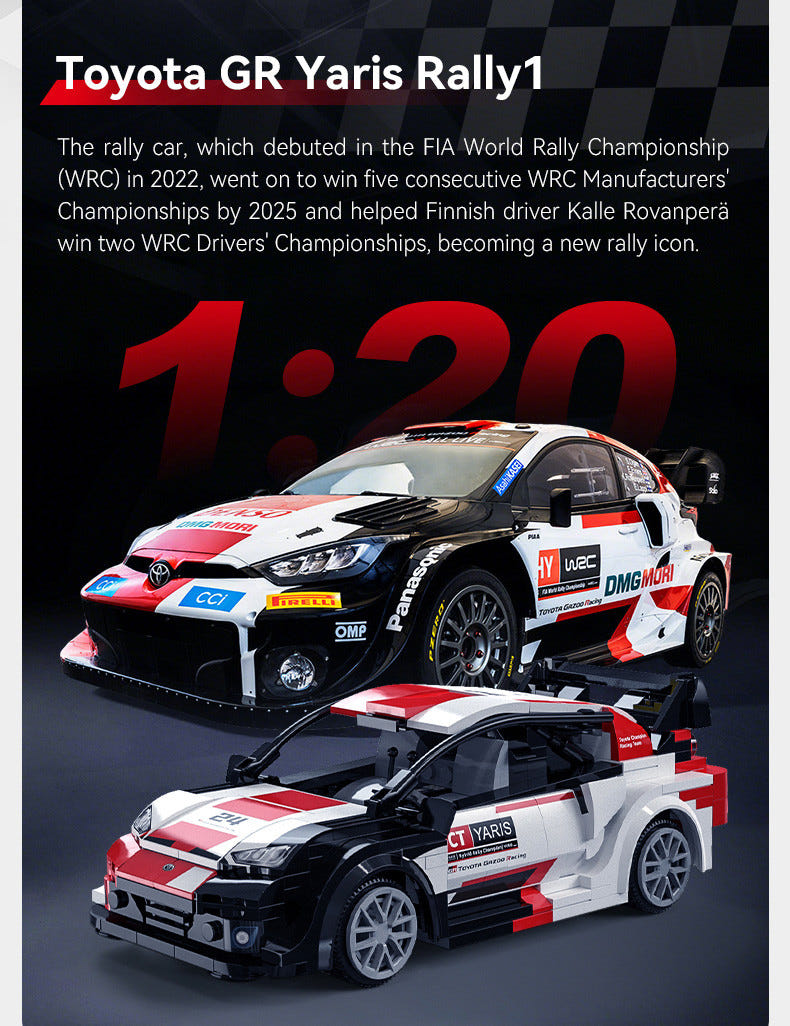 CaDA 1:20 Toyota GR Yaris Rally 1 Car - 330 pcs - C51096W