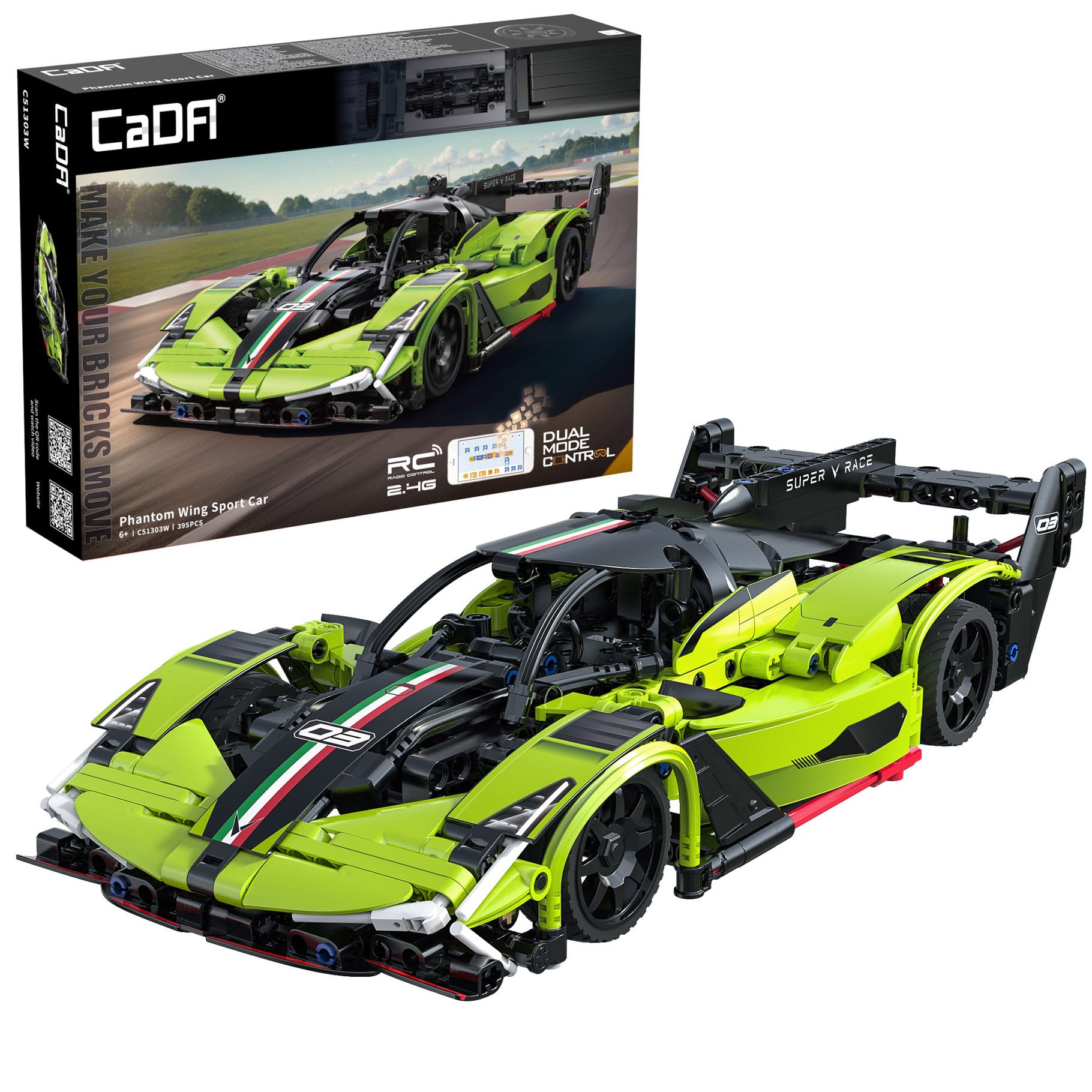 CaDA 1:14 Phantom Wing Sports Car - 395 pcs - C51303W