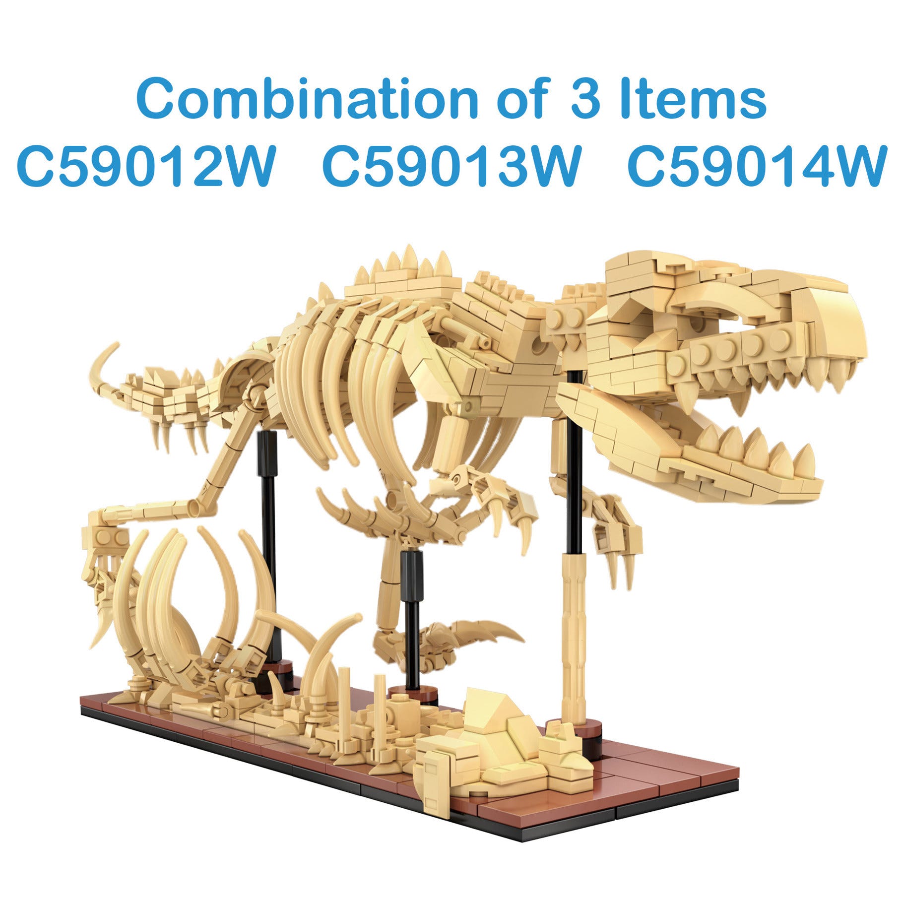 CaDA Tray of 3 Dinosaur Eggs with Stegosaurus Triceratops & Velociraptor - C59015W