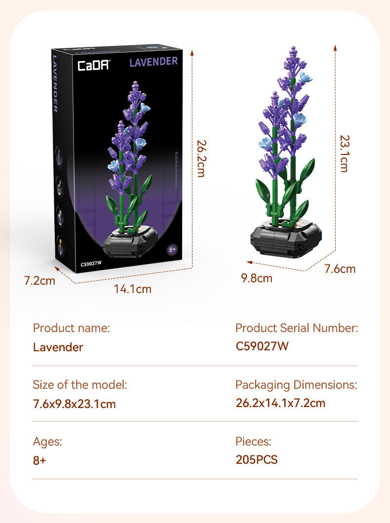 Lavender Building Block Planter - 205 pcs - Loaded Dice