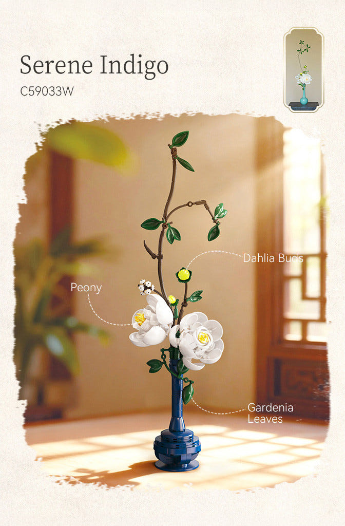 CaDA Oriental Floral Art: Serene Indigo - 324 pcs - C59033W