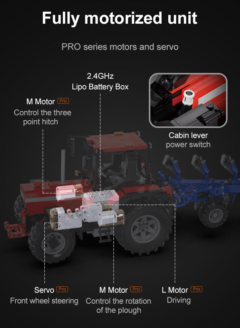 CaDA 1:17 Multi-Function Farm Tractor - 1675 pcs - C61052W