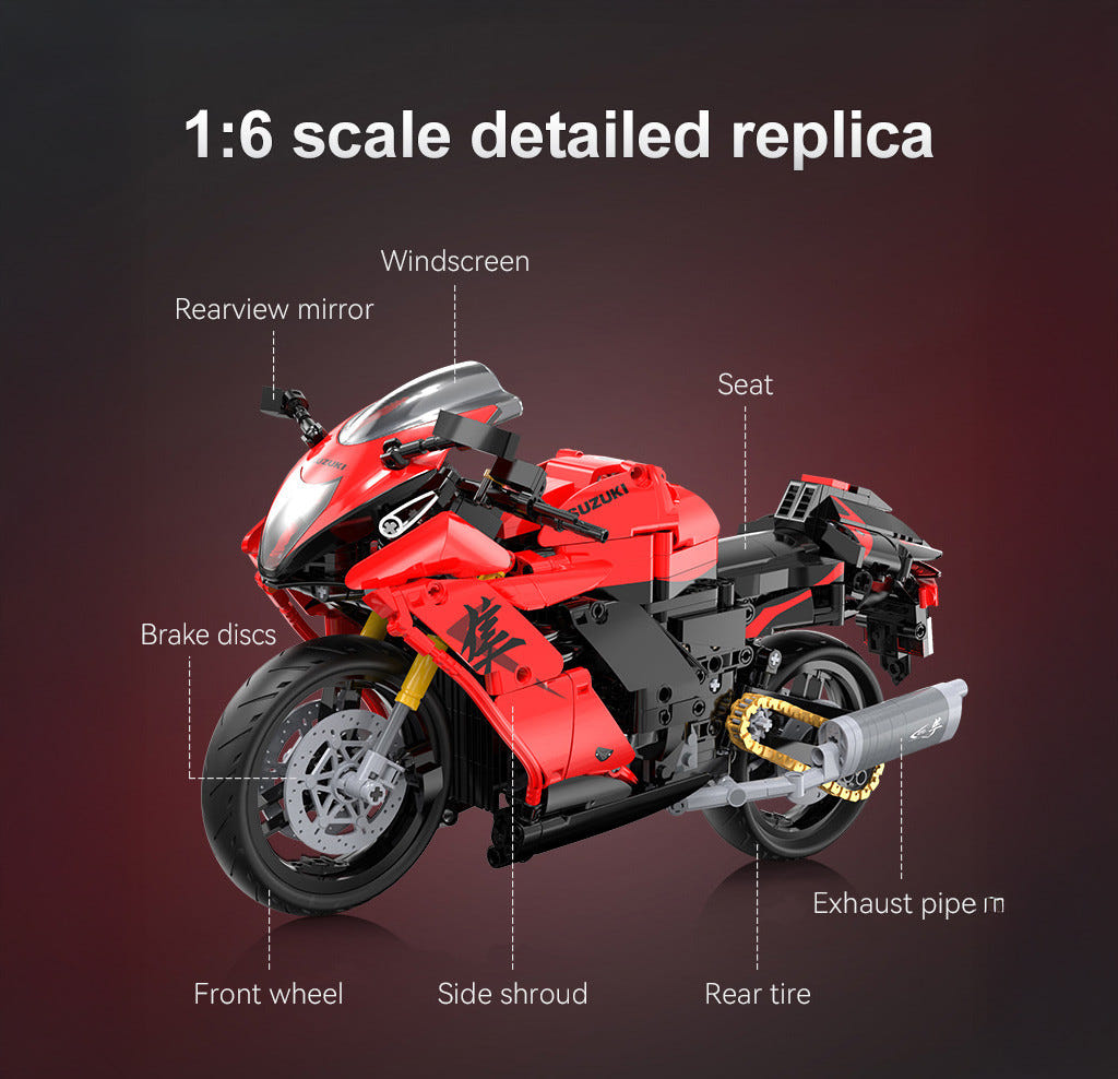 CaDA 1:6 Suzuki Hayabusa Motorbike - 1043 pcs - C64051W