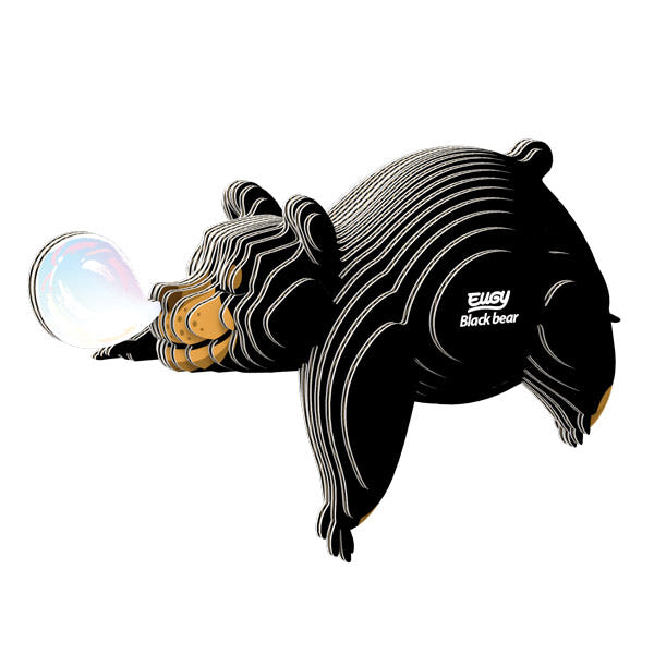 EUGY Black Bear 3D card model kit — finished model