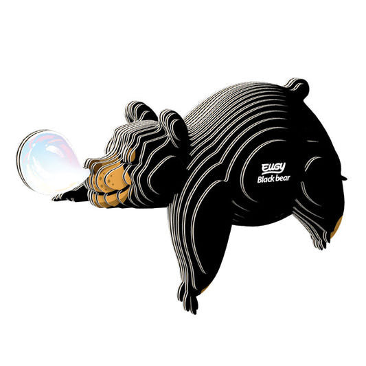 EUGY Black Bear 3D card model kit — finished model