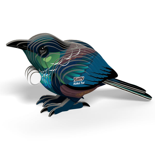 EUGY Koko Tui 3D card model kit — finished model
