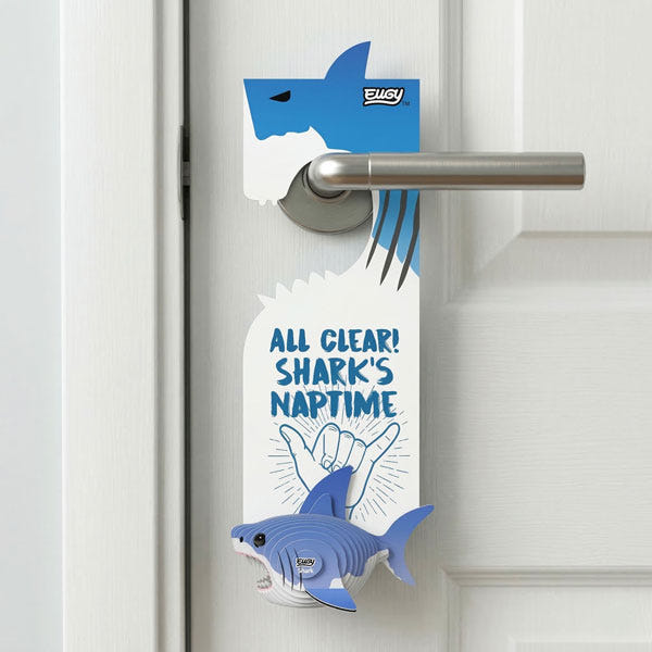 EUGY Door Hanger Shark on a door handle - front