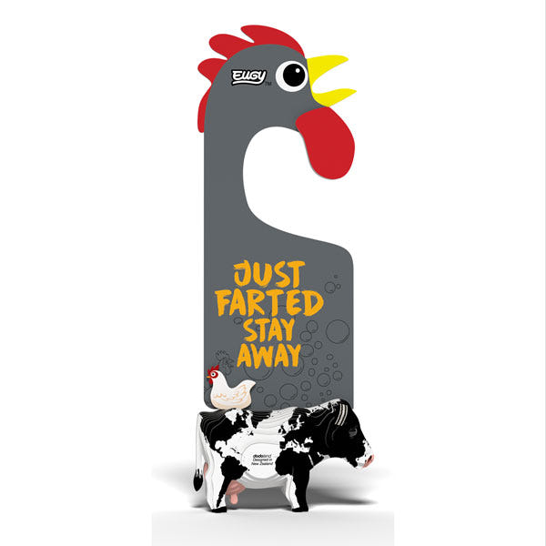 EUGY Door Hanger Holstein Friesian Cow - back of hanger