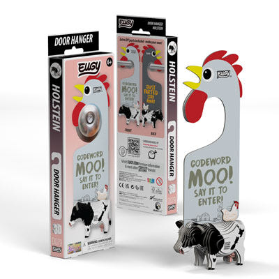 EUGY Door Hanger Holstein Friesian Cow - finished hanger with its pack