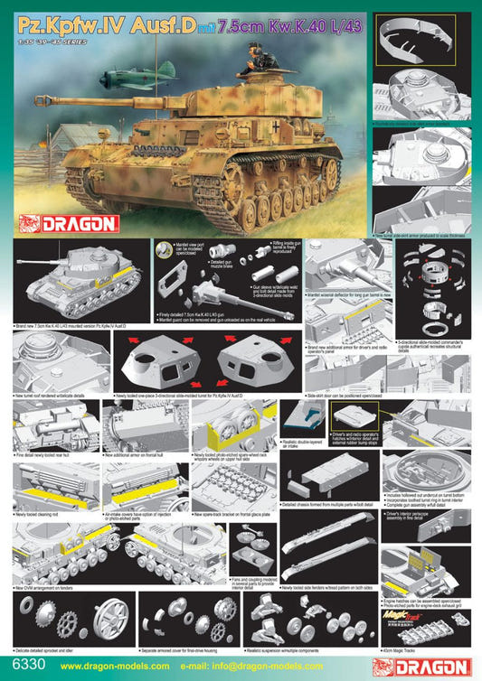 Dragon 1:35 Pz.Kpfw.IV Ausf.D mit 7.5cm Kw.K.40 L/43 - D6330