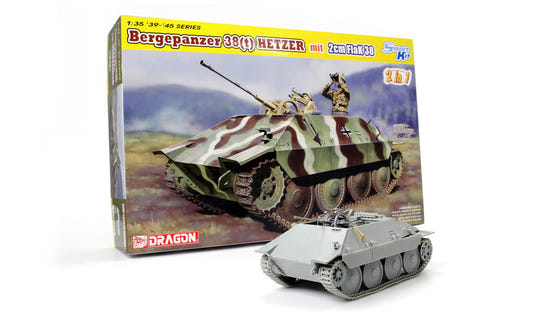 Dragon 1:35 Bergepanzer 38(t) Hetzer mit 2cm FlaK 38 with Interior & Bonus Items - D6399