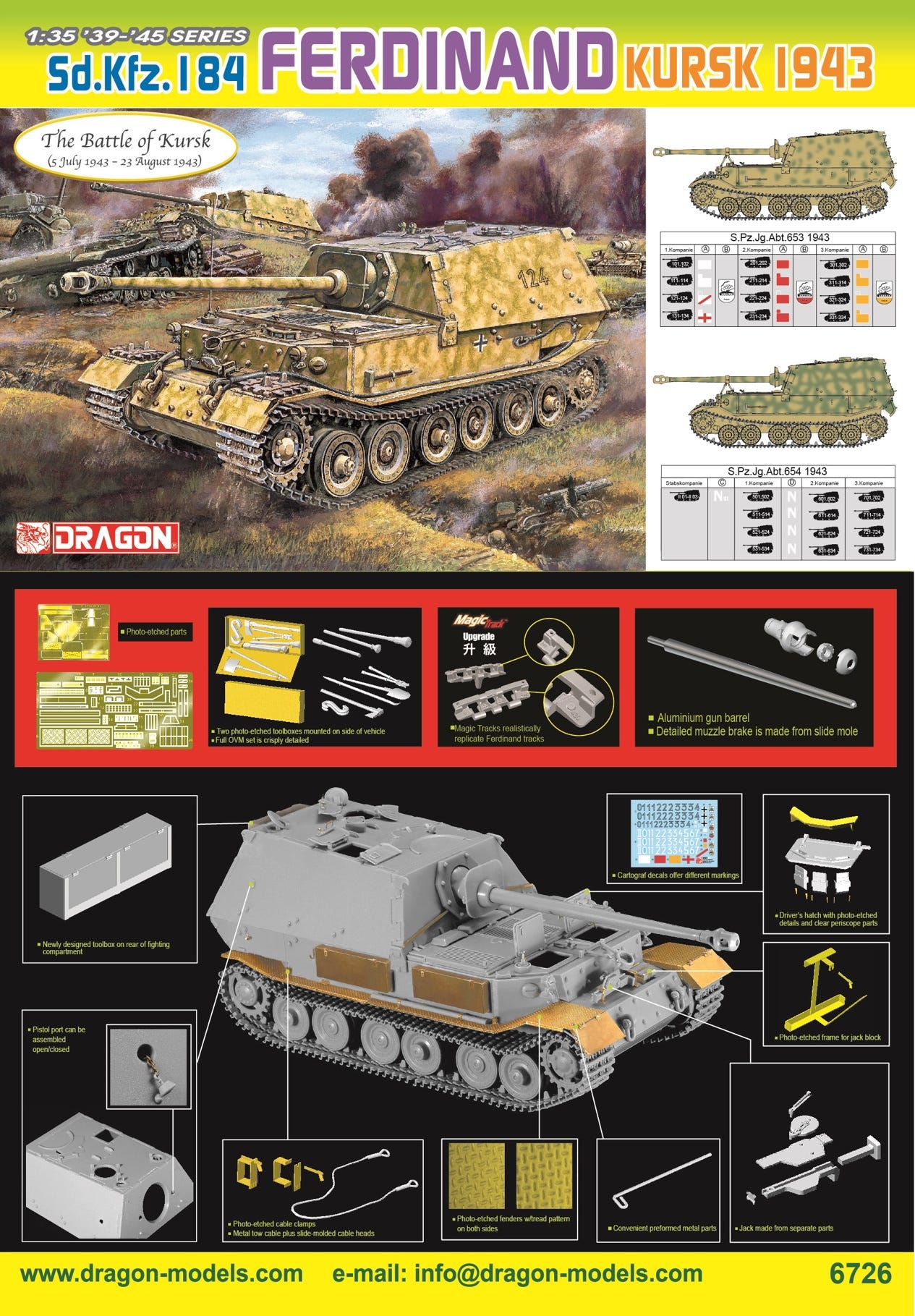 Dragon 1:35 Sd.Kfz.184 Ferdinand (the Battle of Kursk) - D6726