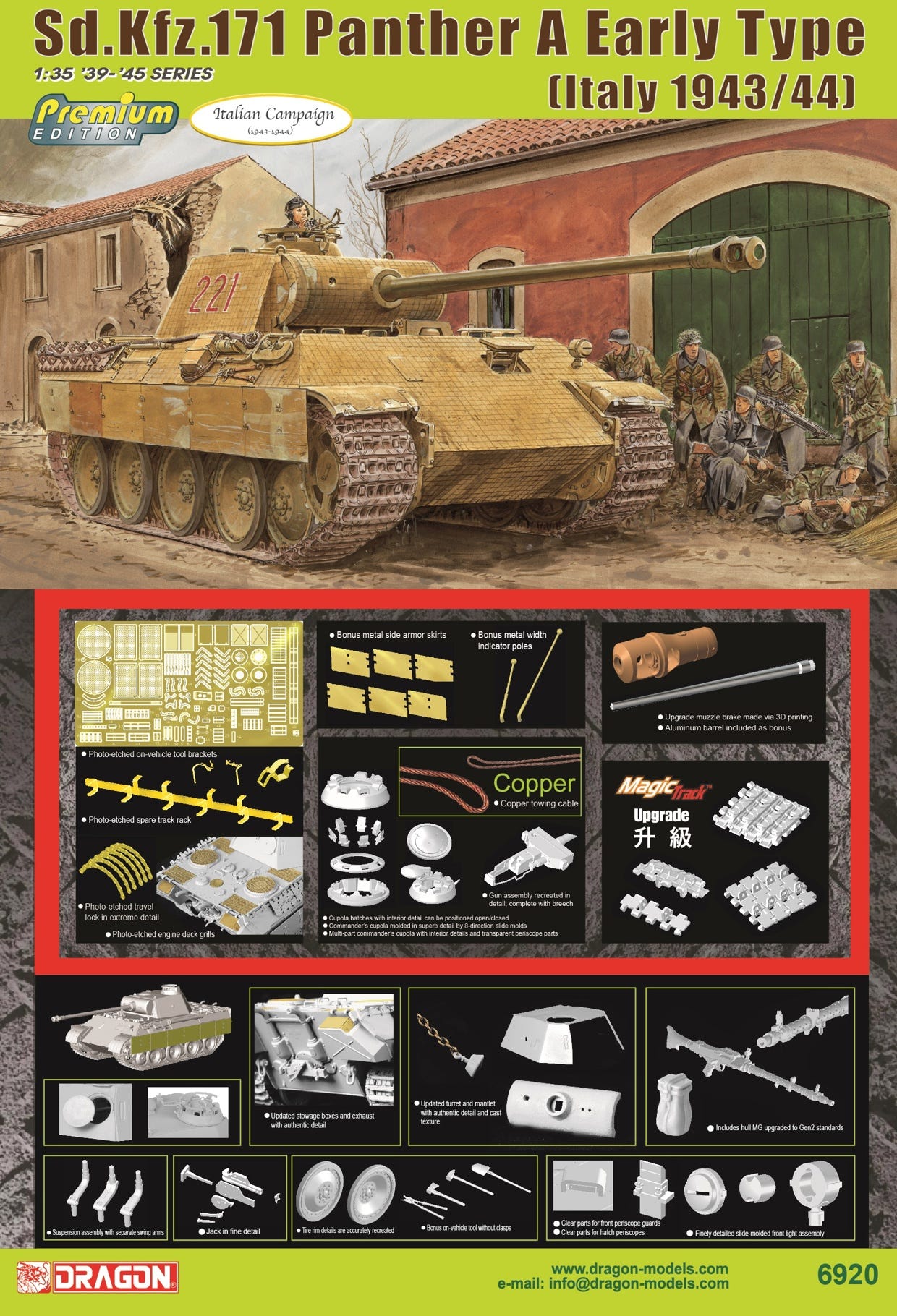 Dragon 1:35 Sd.Kfz.171 Panther A Early Production (Italy 1943/44) (Premium Edition) - D6920