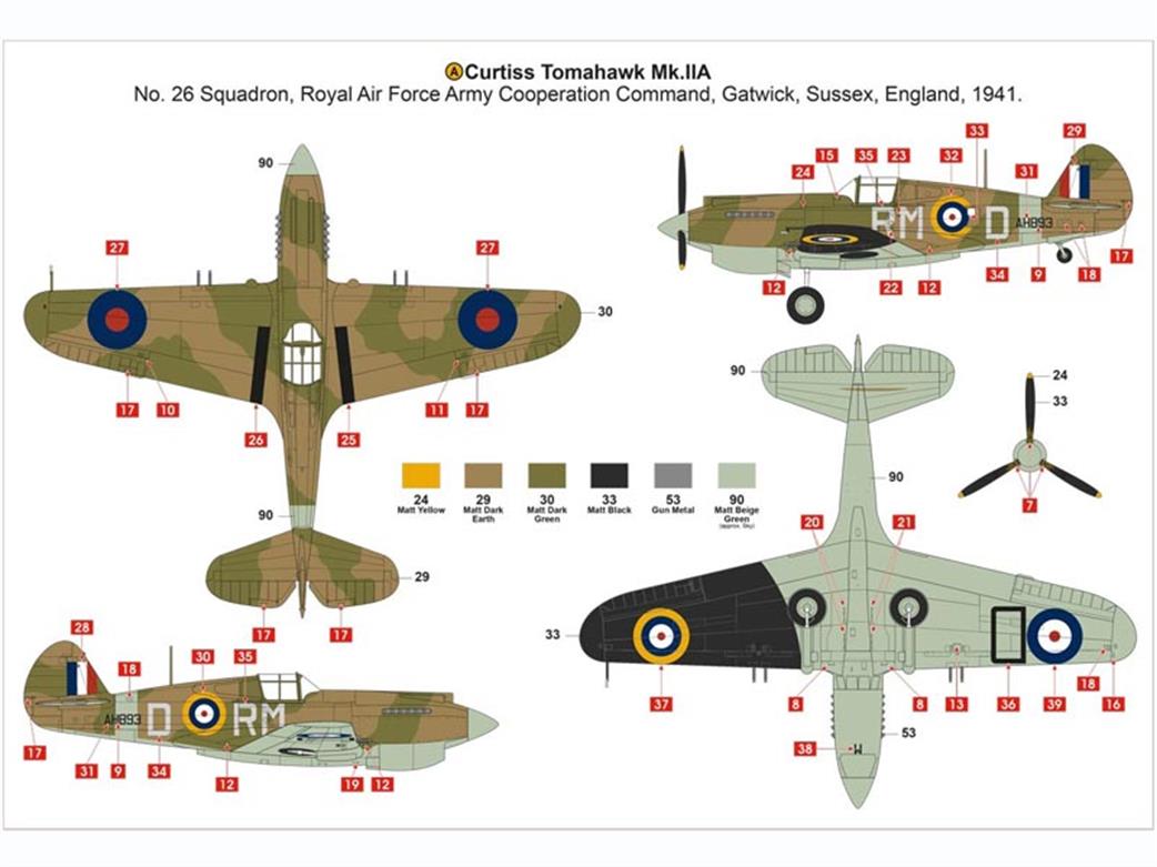 [PRE ORDER] Airfix Curtiss Tomahawk Mk.II 1:48 - Release Date June 2024 - Loaded Dice
