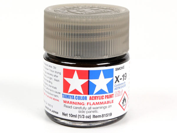 Tamiya Acrylic Paint Mini X-19 Smoke - Loaded Dice