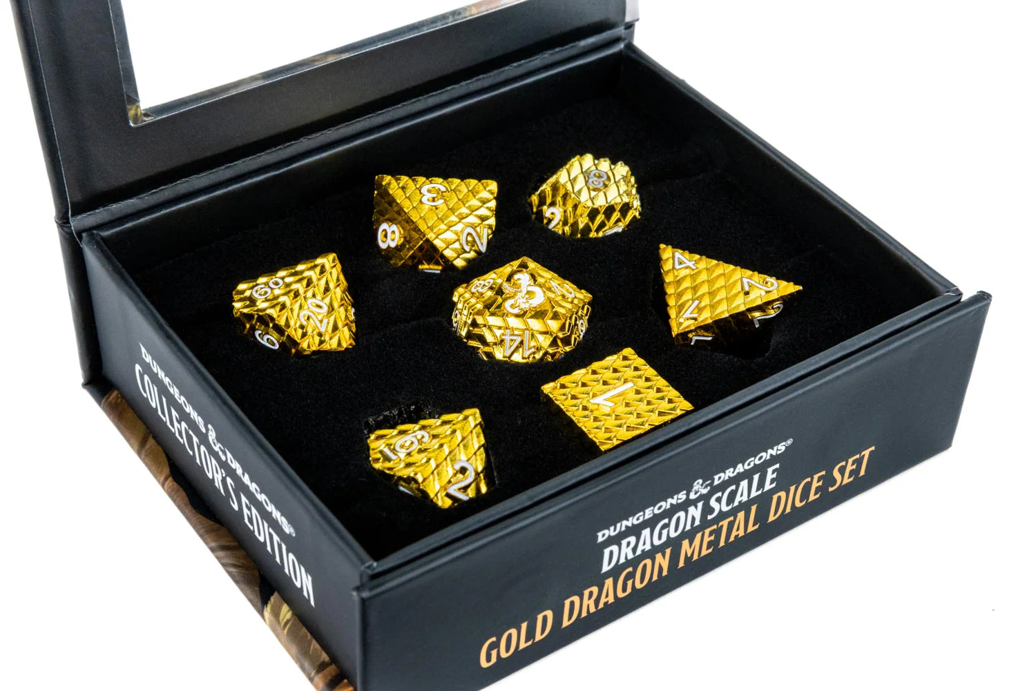 Fanroll - D&D Dragon Scale Metal Dice Set - Gold