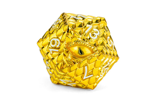 D&D Dragon Scale Metal Dice Set: Gold - Loaded Dice