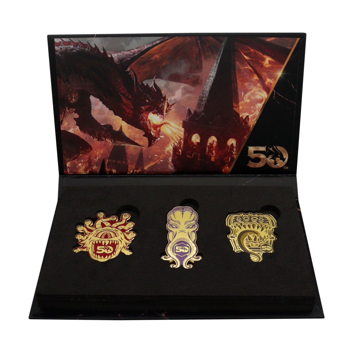 Dungeons & Dragons 50th Anniversary Set of 3 Pin Badges - Loaded Dice