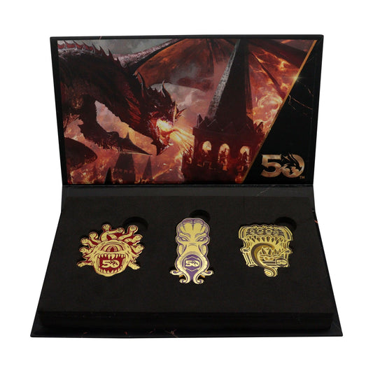 Dungeons & Dragons 50th Anniversary Set of 3 Pin Badges - Loaded Dice