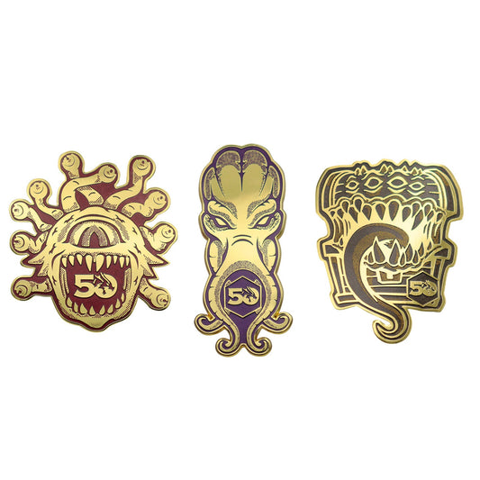 Dungeons & Dragons 50th Anniversary Set of 3 Pin Badges - Loaded Dice