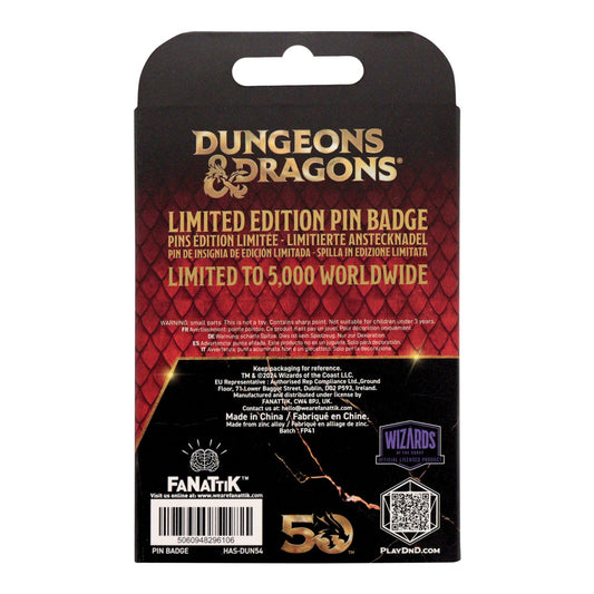 Dungeons & Dragons 50th Anniversary Antique Gold Spinner Pin Badge - Loaded Dice