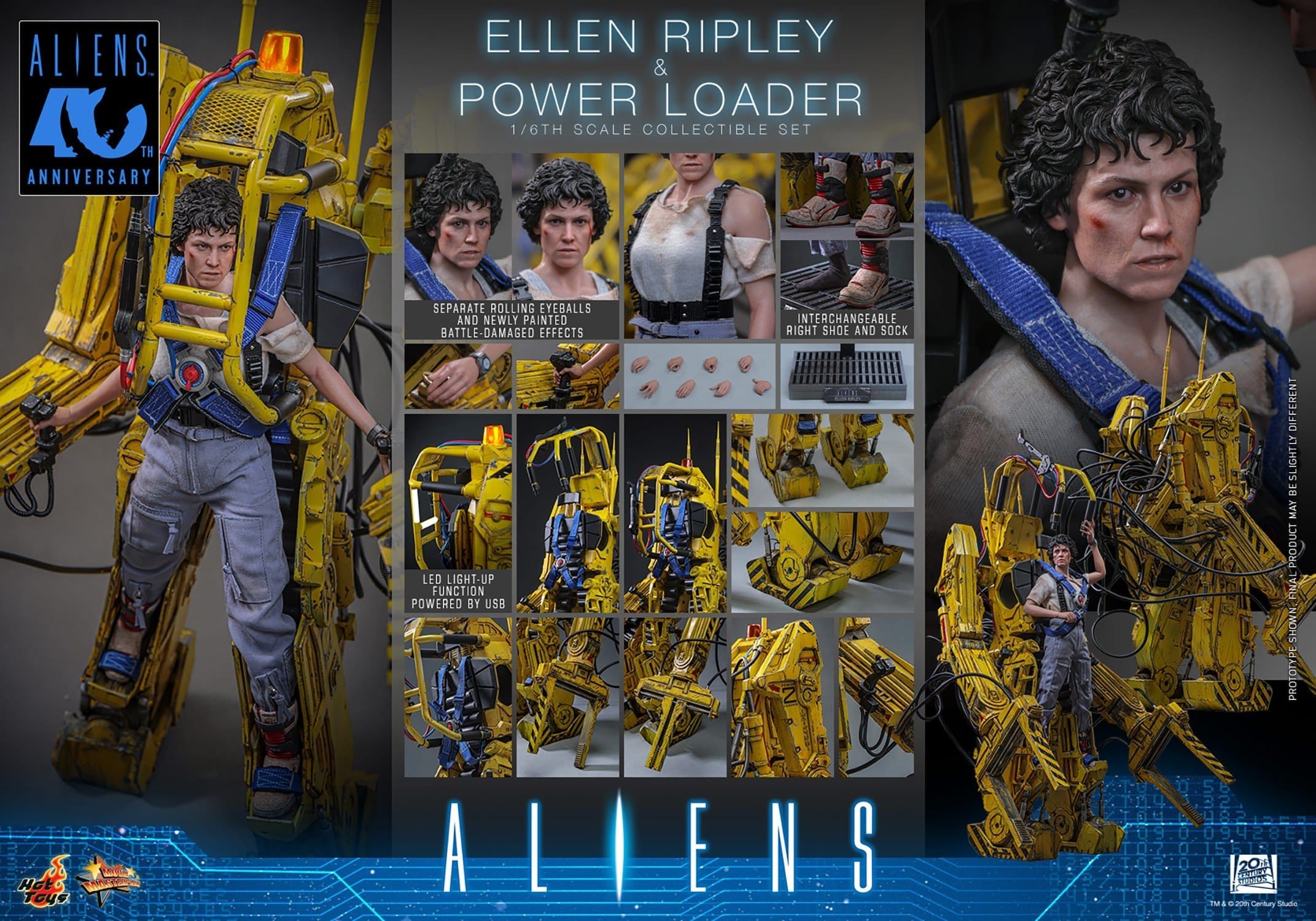 Hot Toys Aliens: Ellen Ripley & Power Loader 1/6 Set