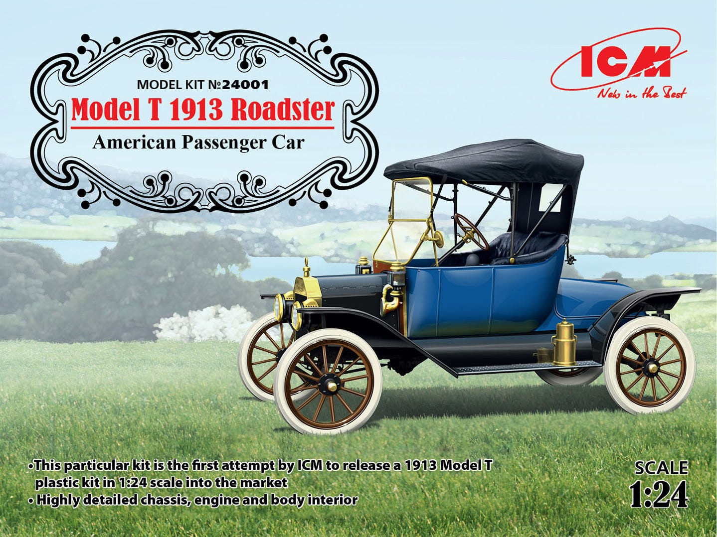 ICM 1:24 Model T 1913 Roadster American Passenger Car - ICM24001