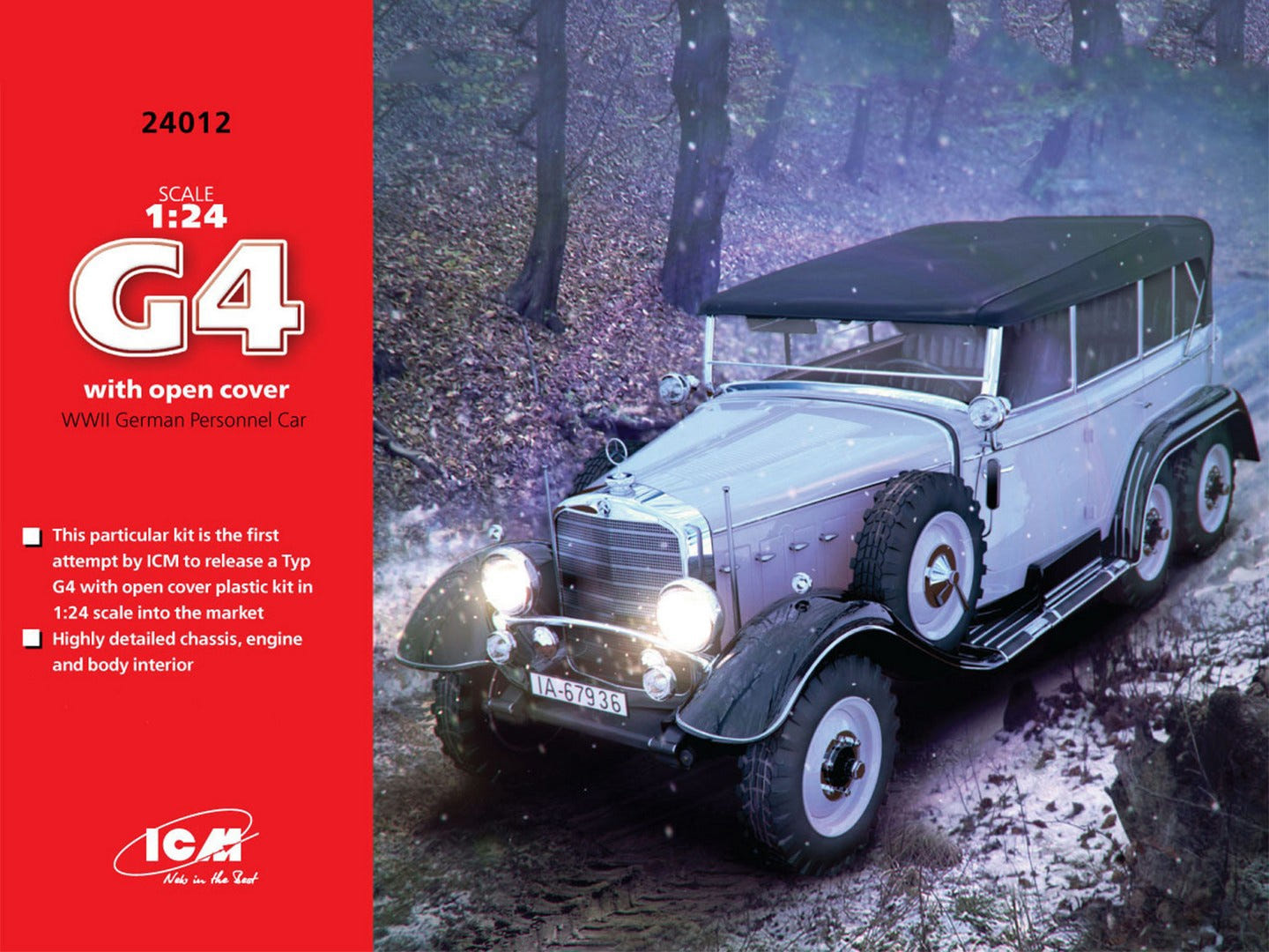 ICM 1:24 Typ G4 Soft Top WWII German Personnel Car - ICM24012