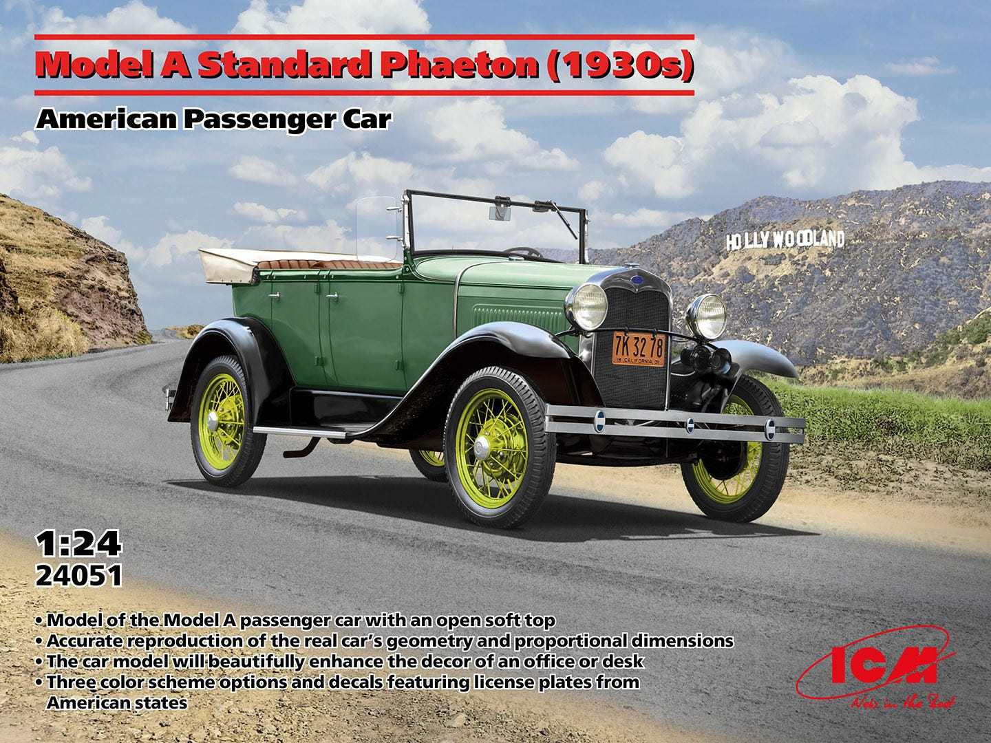 ICM 1:24 Model A Standard Phaeton (1930s) American Passenger Car - ICM24051