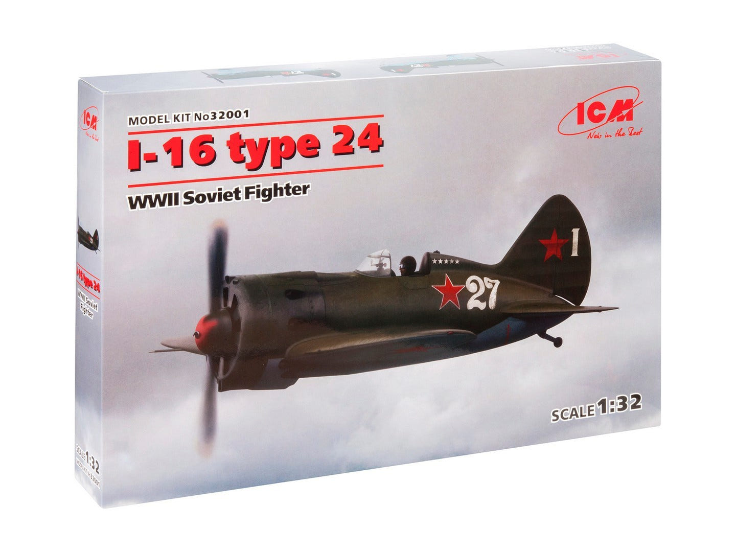 ICM 1:32 I-16 Type 24 WWII Soviet Fighter Plane - ICM32001