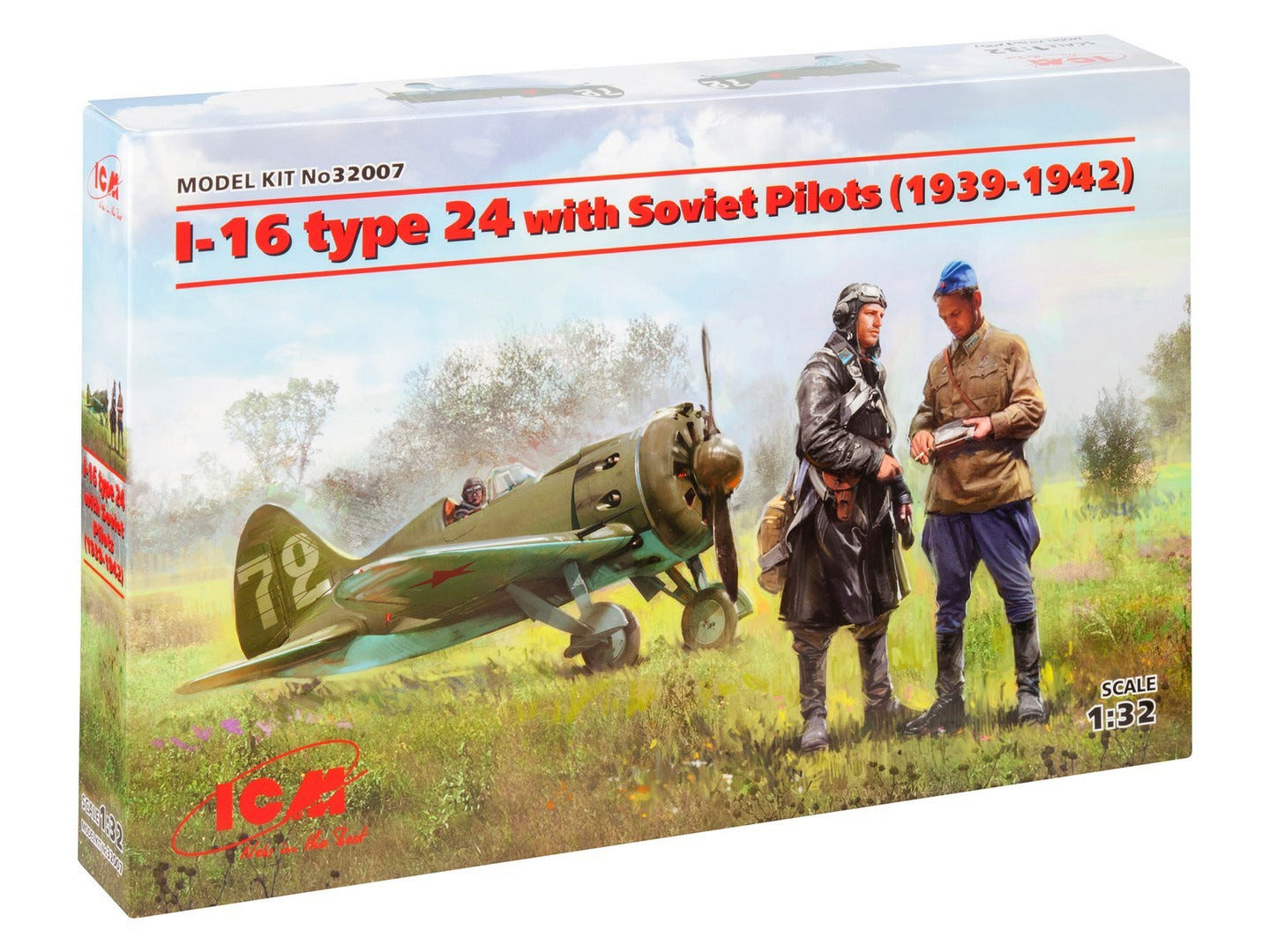 ICM 1:32 I-16 Type 24 with 3 Soviet Pilot Figures (1939-1942) - ICM32007