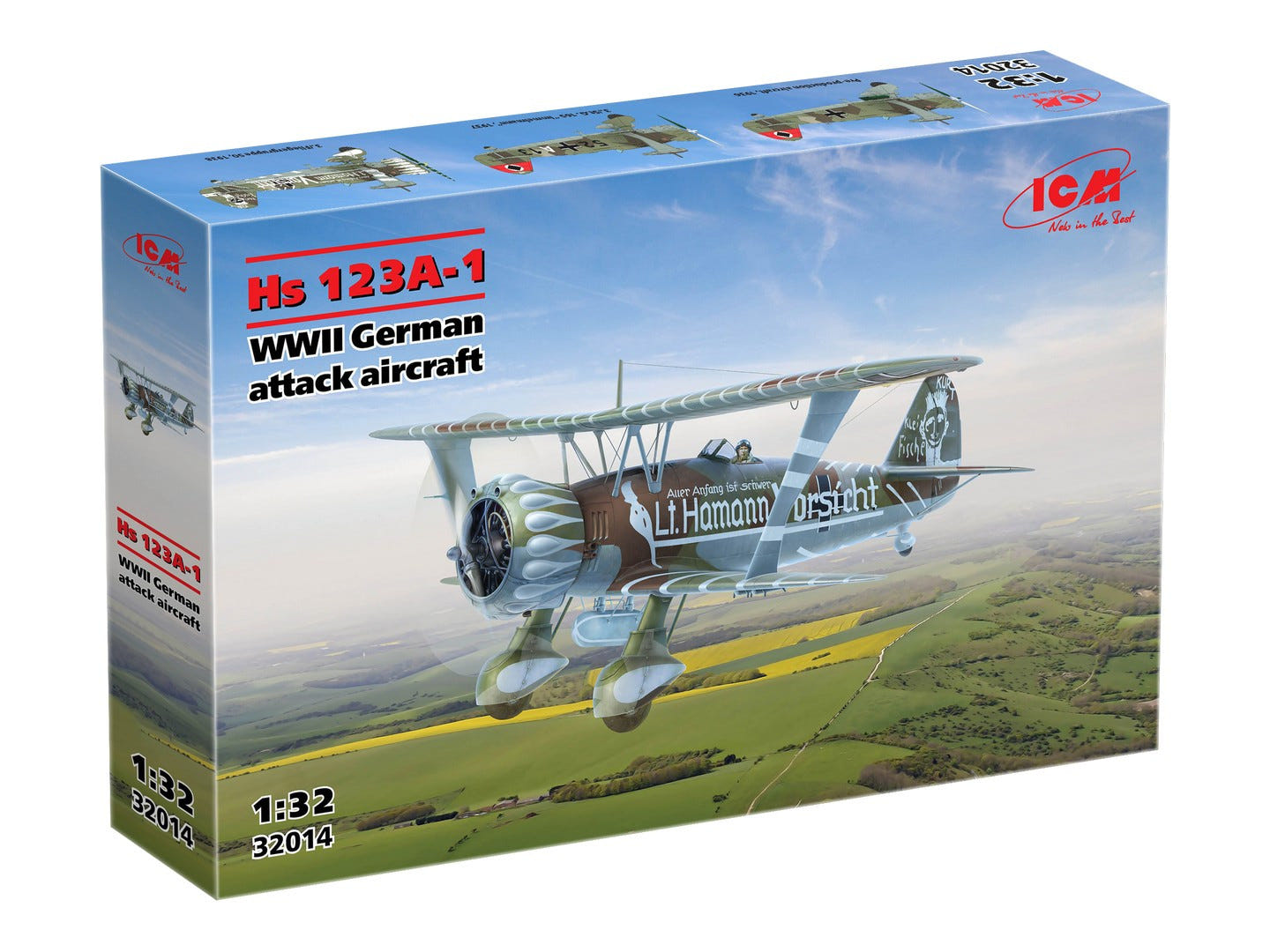 ICM 1:32 Hs 123A-1 WWII German Attack Aircraft - ICM32014