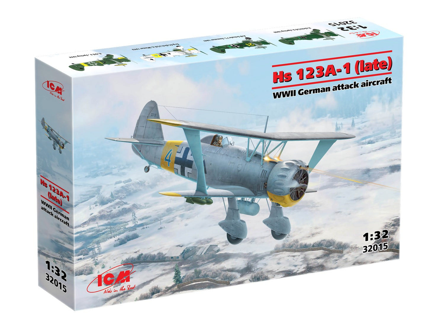 ICM 1:32 Hs 123A-1 (Late) WWII German Attack Aircraft - ICM32015