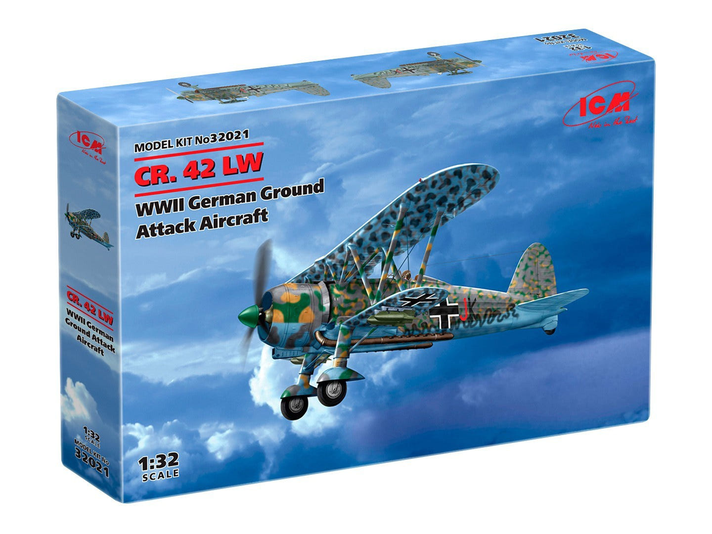 ICM 1:32 CR. 42 LW WWII German Luftwaffe Ground Attack Aircraft - ICM32021