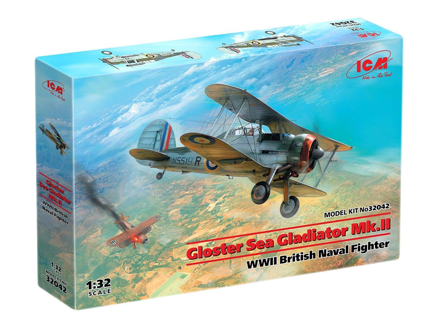 ICM 1:32 Gloster Sea Gladiator Mk.II WWII British Naval Fighter Plane - ICM32042