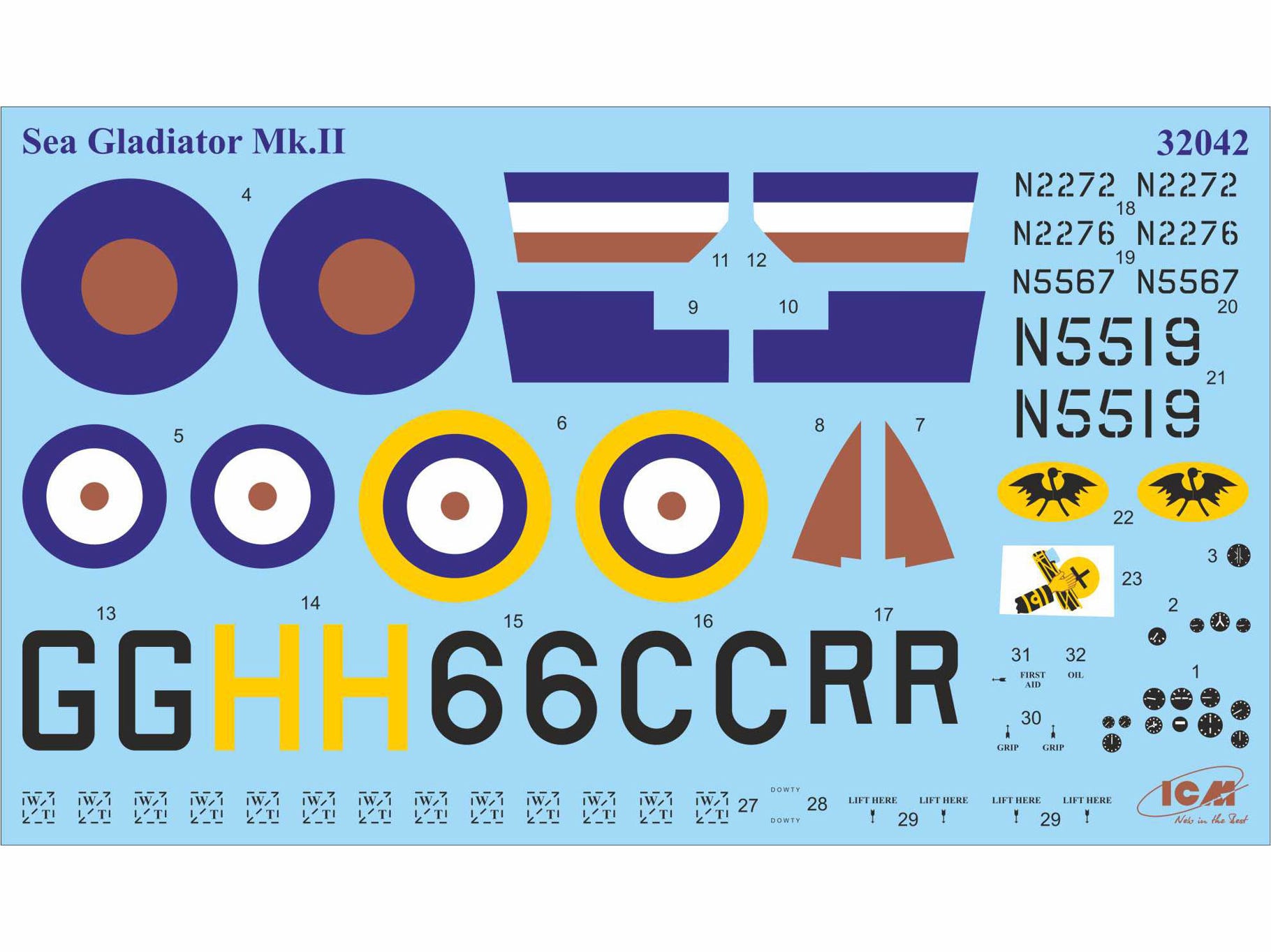 ICM 1:32 Gloster Sea Gladiator Mk.II WWII British Naval Fighter Plane - ICM32042
