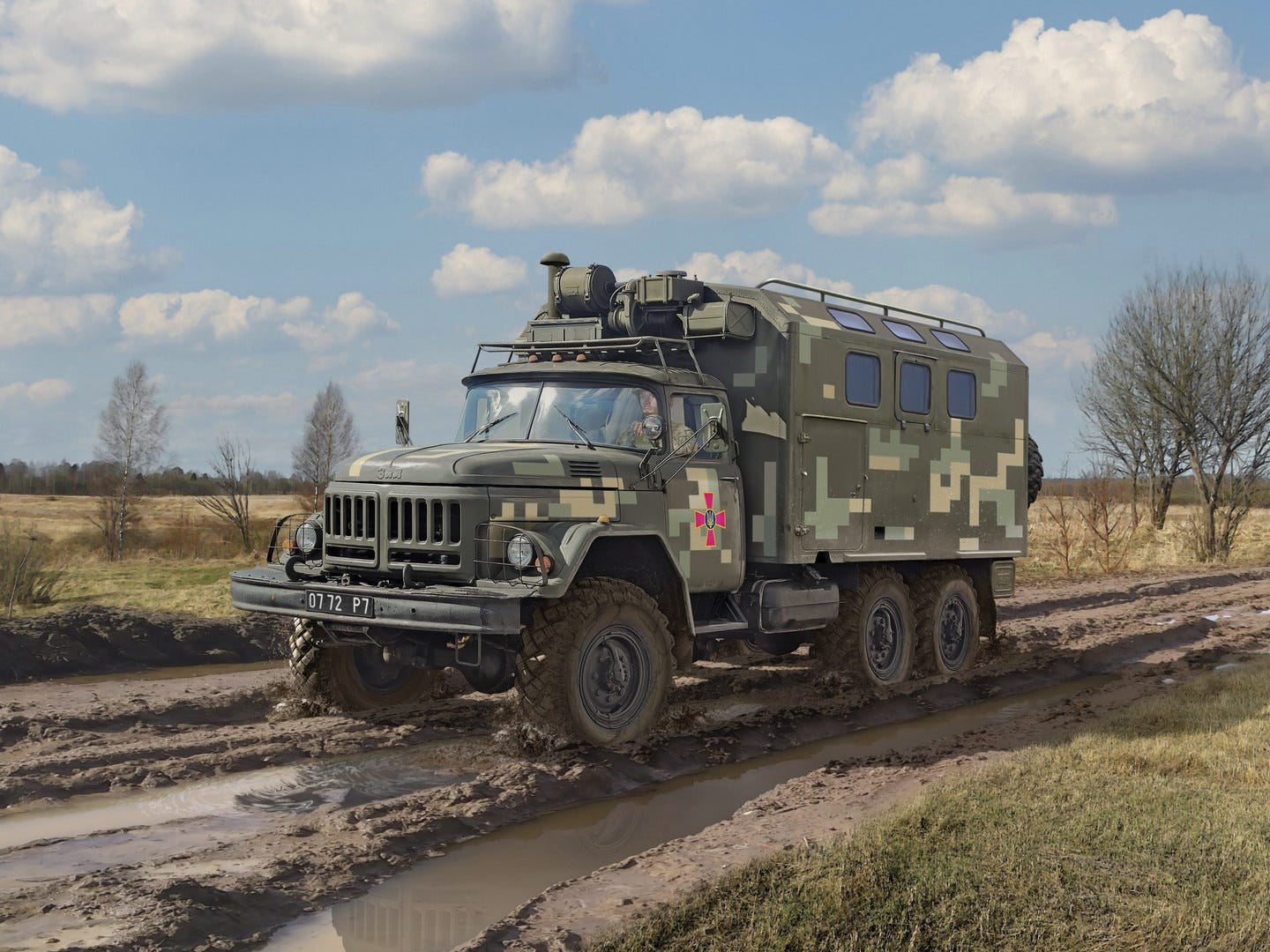 ICM 1:35 ZiL-131 of the Armed Forces of Ukraine with Driver Figure - ICM35019