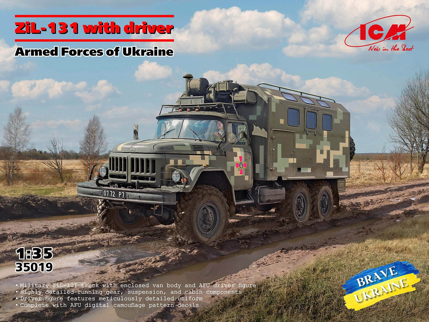 ICM 1:35 ZiL-131 of the Armed Forces of Ukraine with Driver Figure - ICM35019