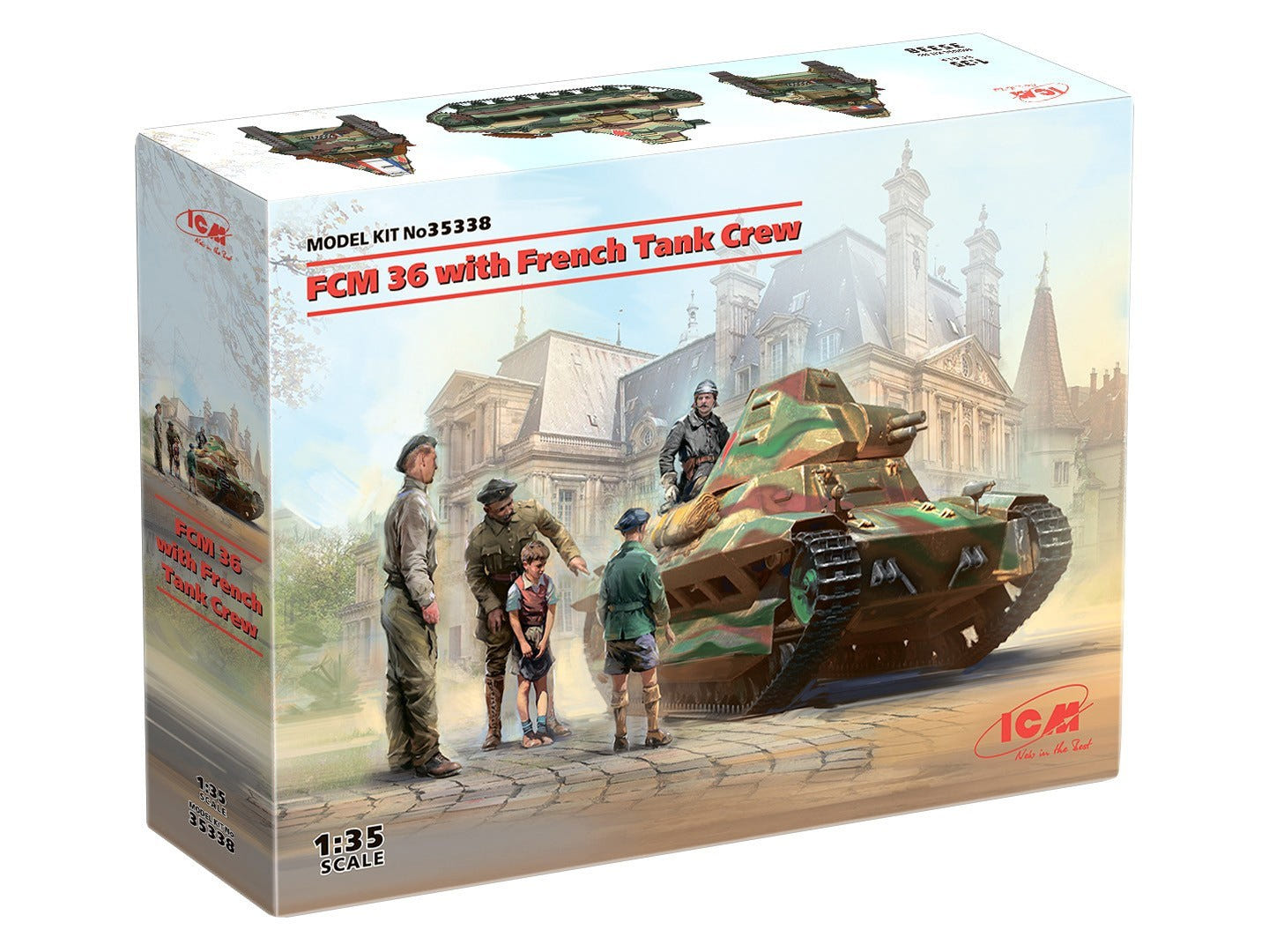ICM 1:35 FCM 36 with French Tank Crew 5 Figures - ICM35338