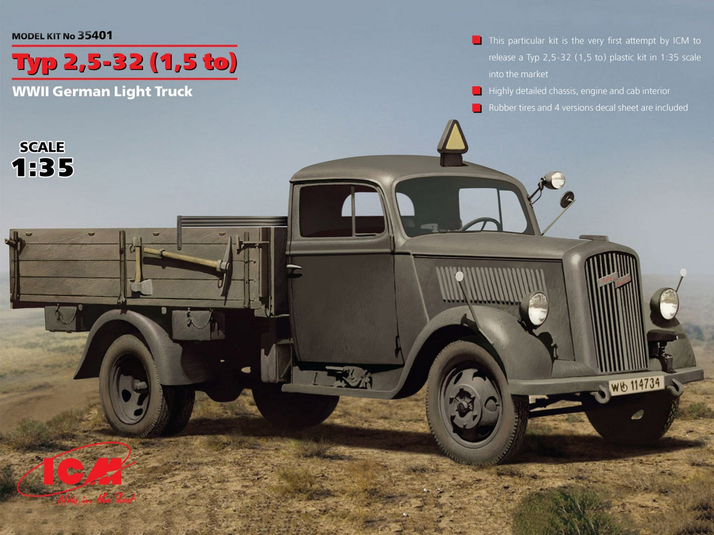 ICM 1:35 Typ 2 5-32 (1 5 to) WWII German Light Truck - ICM35401