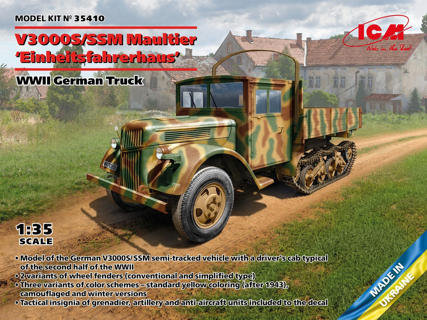 ICM 1:35 V3000S/SSM Maultier 'Einheitsfahrerhaus' WWII German Truck - ICM35410