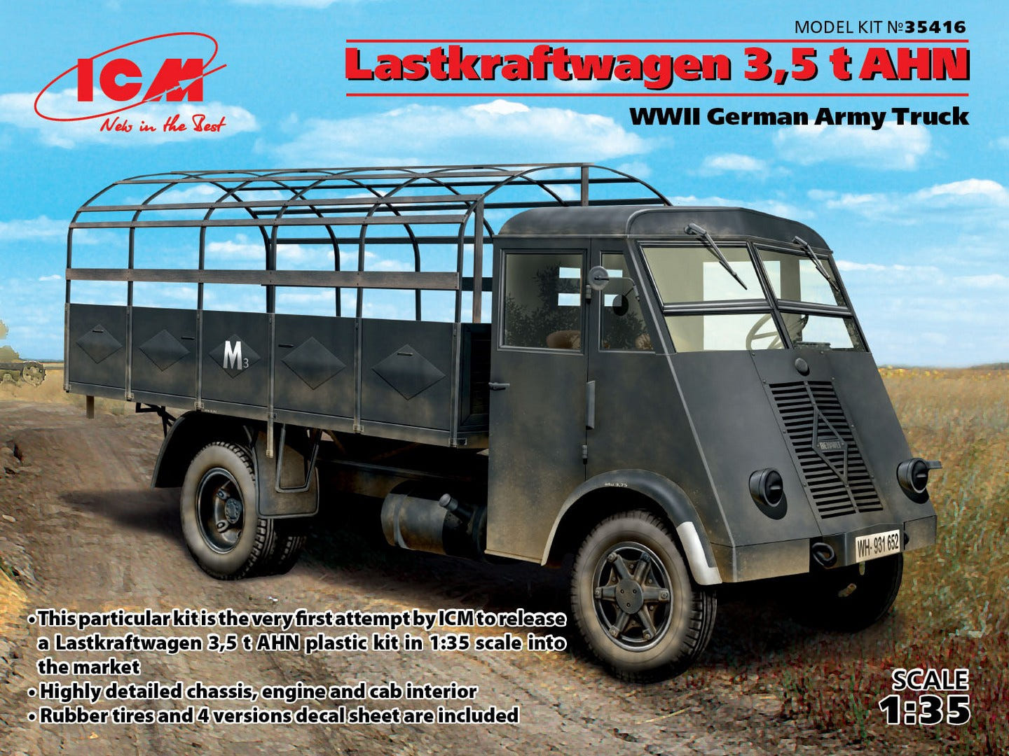 ICM 1:35 Lastkraftwagen 3 5 t AHN WWII German Army Truck - ICM35416